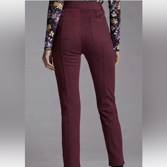 Anthropologie Maeve High Rise Seamed Split Hem Skinny Pants Size 8 - Picture 11 of 11